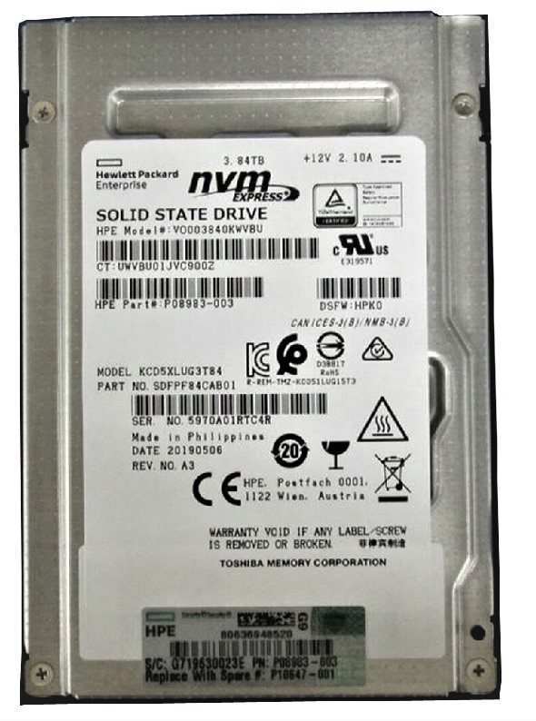 SDFPF84CAB01 | TOSHIBA Cd5 Series 3.84tb Sata 6gbps U.2 2.5 Read Intensive (sie) Pci Express 3.0 X4 (nvme) Internal Solid State Drive