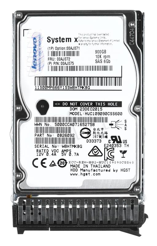 00AJ072 | IBM 900GB 10000RPM SAS 6Gb/s 2.5-inch Hot-pluggable Hard Drive