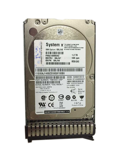 00AJ148 | IBM 1.2TB 10000RPM SAS 6Gb/s 2.5-inch Hot-pluggable Hard Drive with Tray