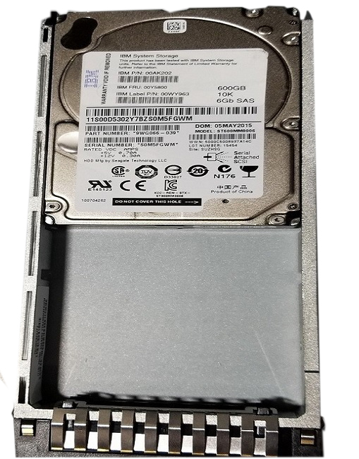 00AK202 | IBM 600GB 10000RPM SAS 6Gb/s 2.5-inch SFF Hot-pluggable Hard Drive with Tray for Storewize V5000