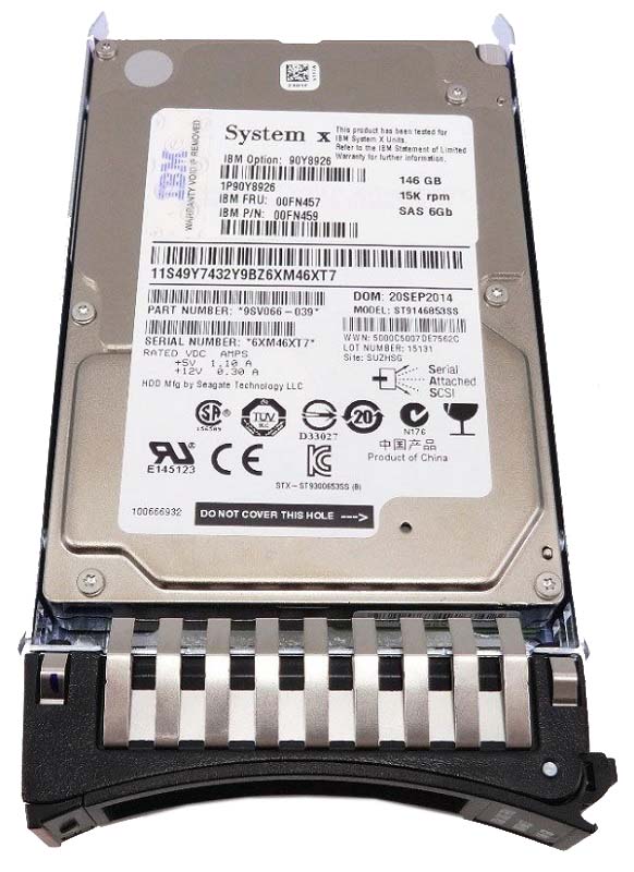 00FN459 | IBM 146GB 15000RPM SAS 6Gb/s 2.5-inch SFF Gen. 2 Hot-pluggable Hard Drive with Tray
