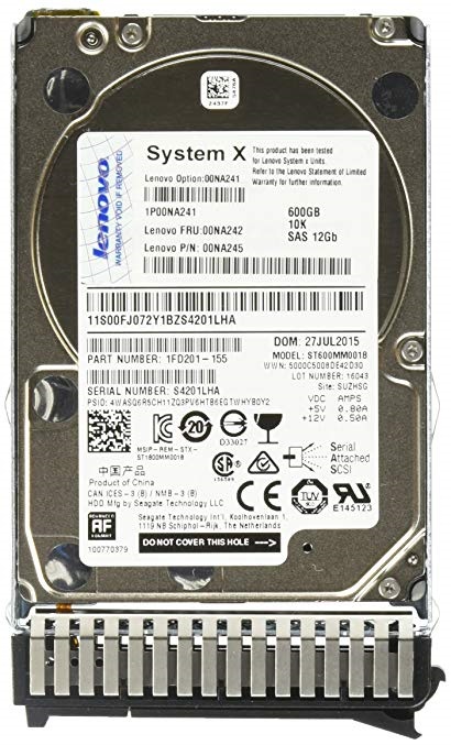 00NA242 | IBM 600GB 10000RPM SAS 12Gb/s 2.5-inch Hot-pluggable GEN3 512E Hard Drive