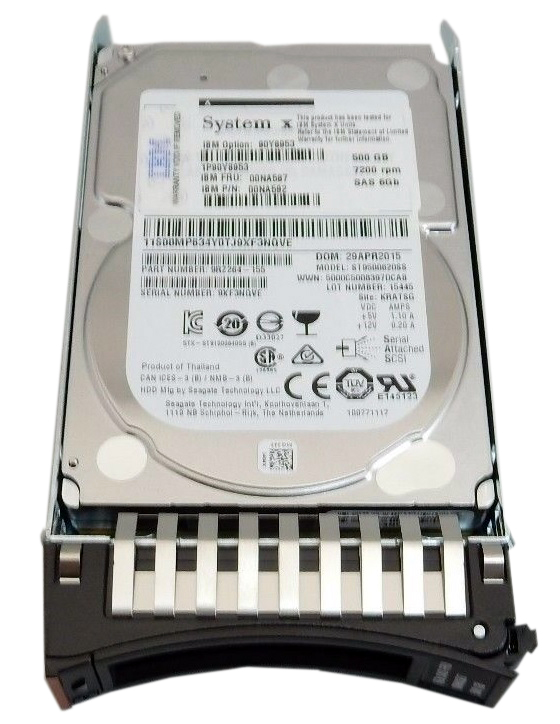00NA587 | IBM 500GB 7200RPM SAS 6Gb/s 2.5-inch SFF G2 Hot-pluggable Nearline Hard Drive with Tray