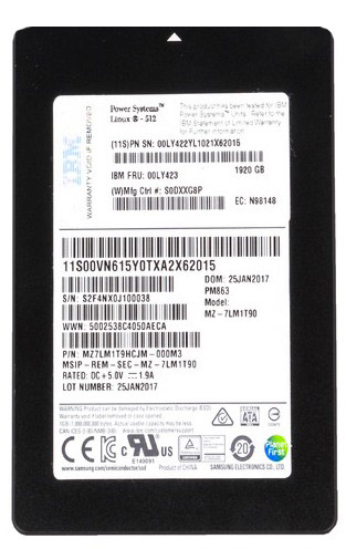 00VN615 | IBM PM863 1.92TB SATA 6Gb/s 2.5-inch TLC Solid State Drive