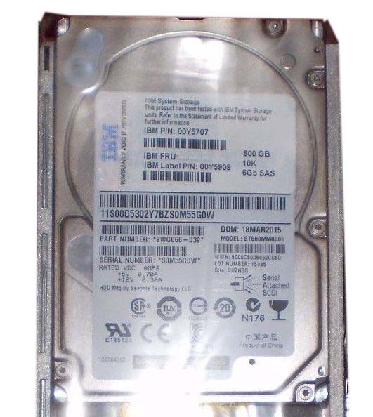 00Y5707 | IBM 600GB 10000RPM SAS 6Gb/s 2.5-inch SFF Hot-pluggable Hard Drive with Tray for Storage System V3700