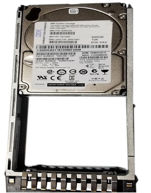 00Y5800 | IBM 600GB 10000RPM SAS 6Gb/s 2.5-inch SFF Hot-pluggable Hard Drive with Tray for Storewize V5000