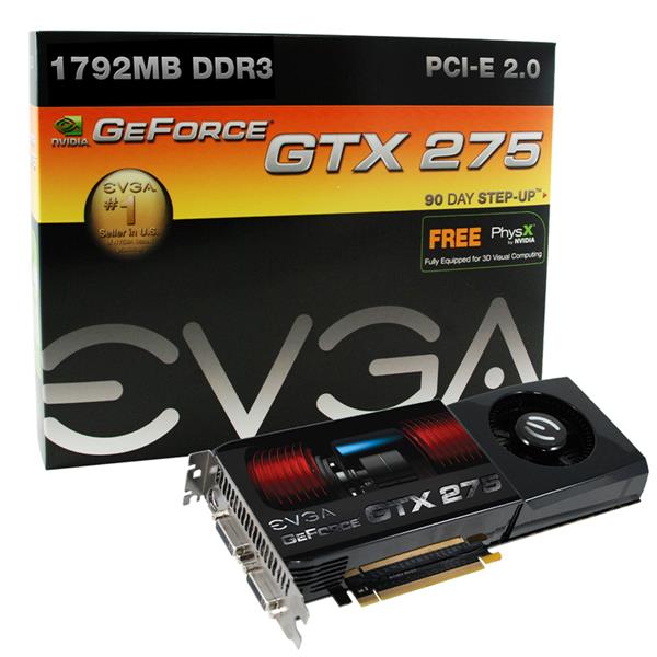 017-P3-1175-RX | EVGA GeForce GTX 275 1792MB 448-Bit DDR3 PCI Express 2 x16 SLI Support Video Graphics Card