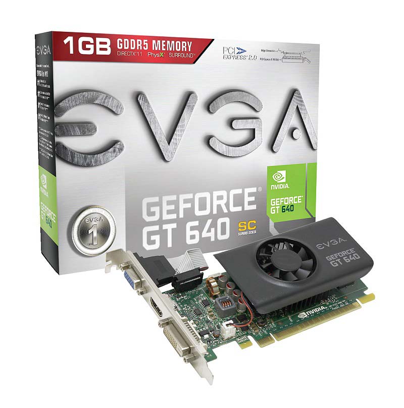 01G-P3-2642-KR | EVGA GeForce GT 640 SuperClocked DirectX-12 1GB 64-Bit GDDR5 PCI Express 3 x16 Video Graphic Card