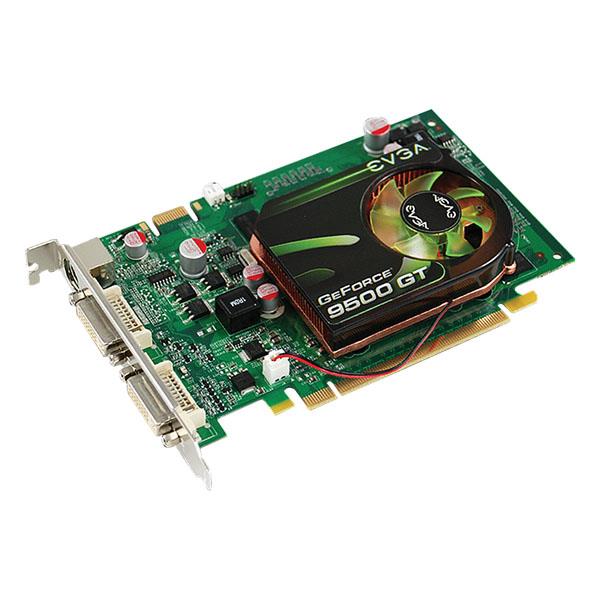 01GP3N959TR | EVGA GeForce 9500 GT 1GB 128-Bit DDR2 PCI Express 2 x16 Dual DVI/ HDTV/ S-Video Out/ HDCP Ready/ SLI Supported Video Graphics Card