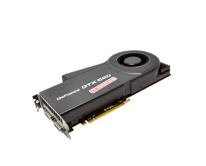 03G-P3-1594 | EVGA GeForce GTX 580 (Fermi) Classified 3GB GDDR5 384-Bit PCI Express 2 x16 2x DVI/ EVBot Connector/ SLI Support Video Graphics Card