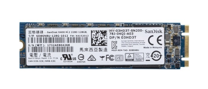 03HD3T | Dell X400 128GB SATA 6Gb/s M.2 2280 Solid State Drive