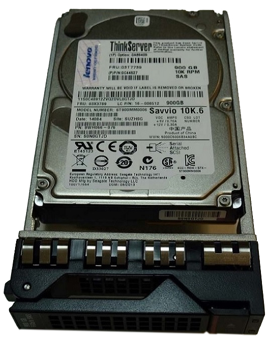 03T7739 | Lenovo 900GB 10000RPM SAS 6Gb/s 2.5-inch Hot-pluggable Hard Drive with Tray