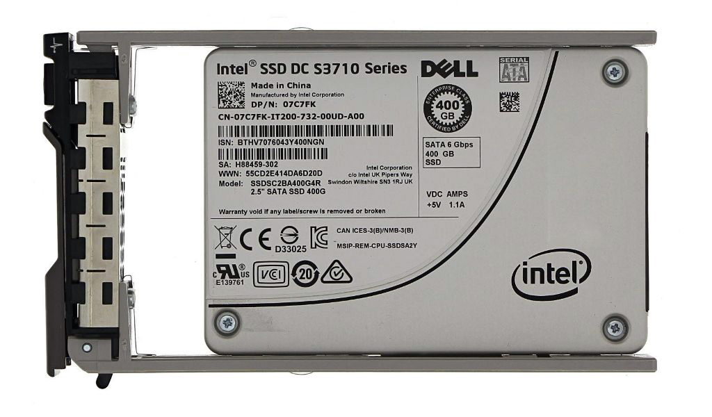 07C7FK | Dell 400GB MLC SATA 6Gb/s 2.5-inch Hot-pluggable Solid State Drive for PowerEdge Server