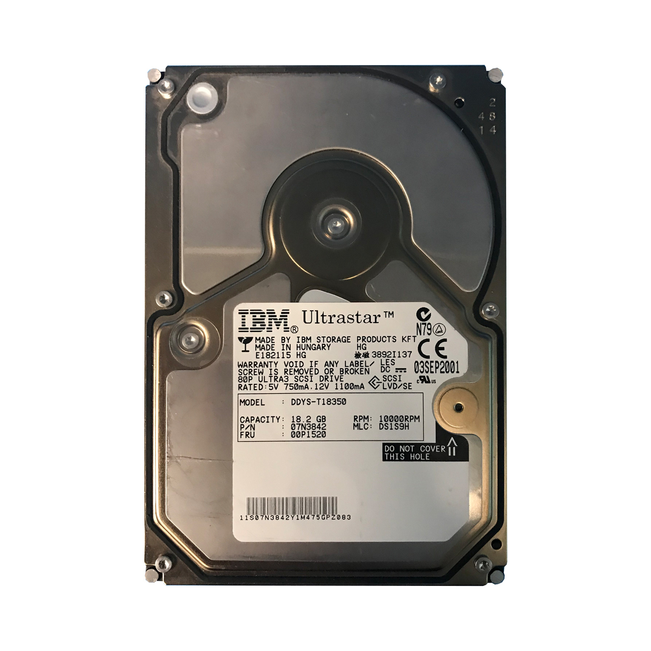 07N3842 | IBM 18.2GB 10000RPM SCSI 80-Pin Hard Drive