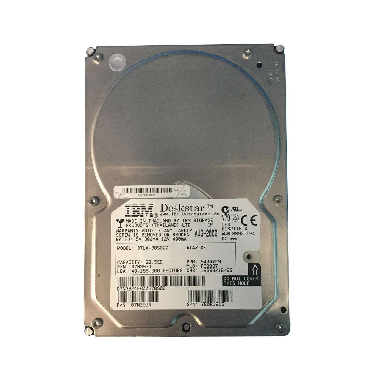07N3924 | IBM 20.5GB IDE 3.5-inch Hard Drive