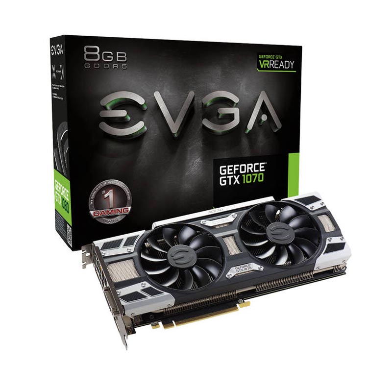 08G-P4-6171-KR | EVGA NVIDIA GeForce GTX 1070 8GB GDDR5 DVI/HDMI/3DisplayPort PCI-Express Video Card