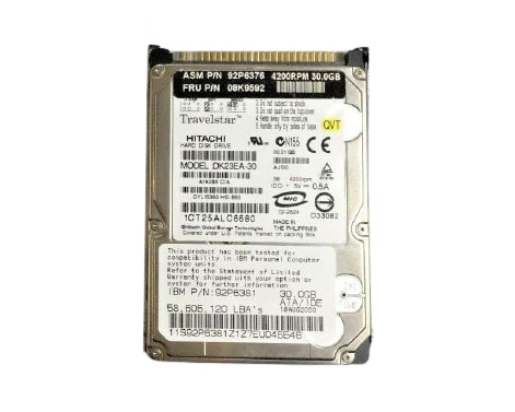 08K9592 | IBM 30GB 4200RPM IDE / ATA-100 2MB Cache 2.5-inch Hard Drive