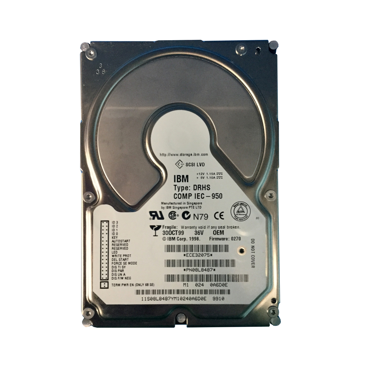 08L8487 | IBM 36GB 7200RPM SCSI 68-Pin 3.5-inch Hard Drive