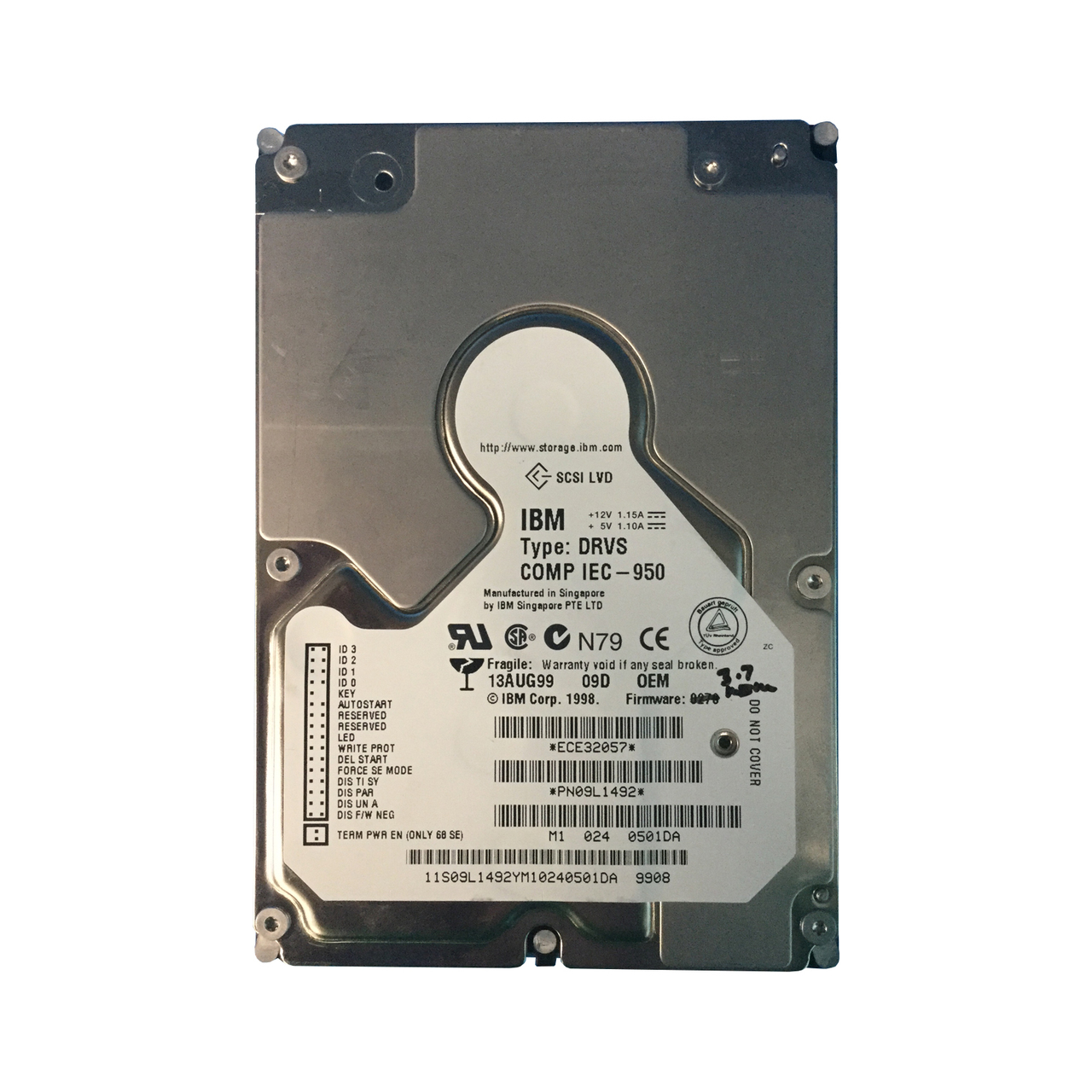 09L1492 | IBM 9GB 10000RPM SCSI 80-Pin 3.5-inch Hard Drive