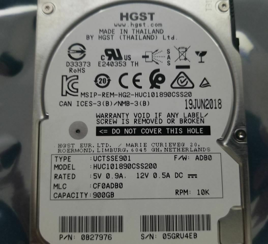 0B27976 | HGST UltraStar C10K1800 900GB 10520RPM SAS 12Gb/s 128MB Cache 512N ISE 2.5-inch Enterprise Hard Drive