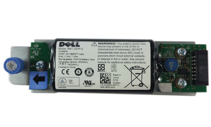 0D668J | Dell 6.4V 1.1AH 7.1WH Controller Battery Module for PowerVault MD3200I/3220I