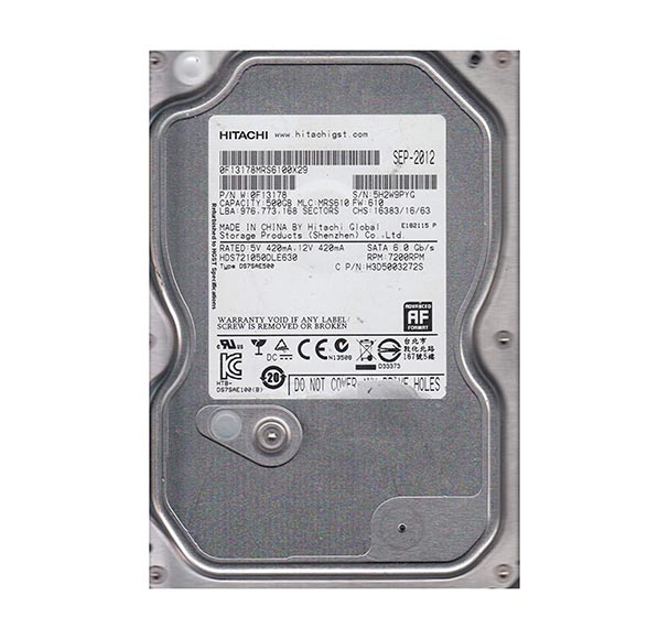0F13178 | Hitachi DESKSTAR 7K1000.D 500GB 7200RPM 32MB Cache SATA 6GB/s 3.5-inch Hard Drive 0F13178 | Hitachi DESKSTAR 7K1000.D 500GB 7200RPM 32MB Cache SATA 6GB/s 3.5-inch Hard Drive