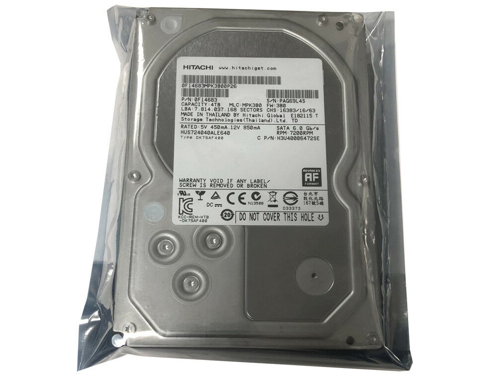 0F19459 | HGST UltraStar 7K4000 4TB 7200RPM SATA 6Gb/s 64MB Cache 3.5-inch Internal Hard Drive