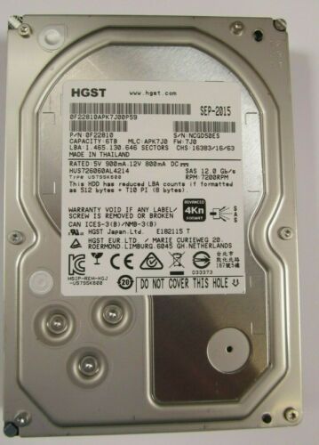 0F22810 | Hitachi 6TB 7200RPM SAS 12 Gbps 3.5 128MB Cache Ultrastar Hard Drive 0F22810 | Hitachi 6TB 7200RPM SAS 12 Gbps 3.5 128MB Cache Ultrastar Hard Drive