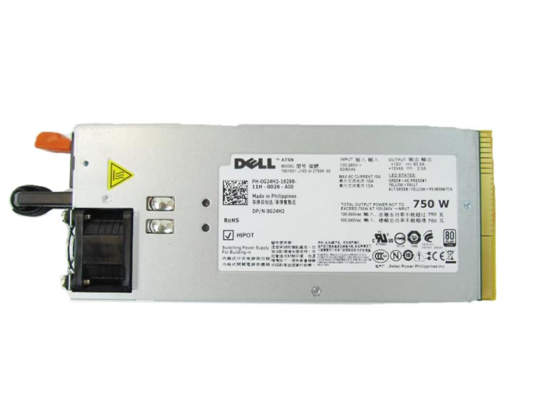 0G24H2 | Dell 750-Watts Hot-Swap Power Supply 80+ Gold for PowerEgde Server R510 T710 R810