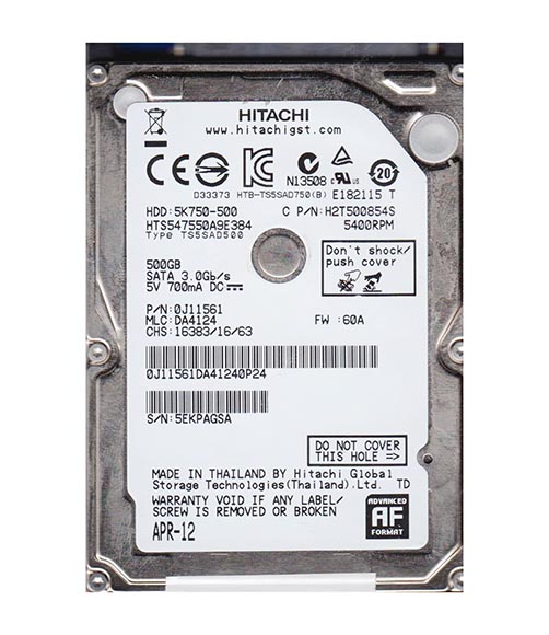 0J11561 | Hitachi TravelStar 5K750 500GB 5400RPM SATA 3GB/s 8MB Cache 2.5-inch Internal Hard Drive 0J11561 | Hitachi TravelStar 5K750 500GB 5400RPM SATA 3GB/s 8MB Cache 2.5-inch Internal Hard Drive