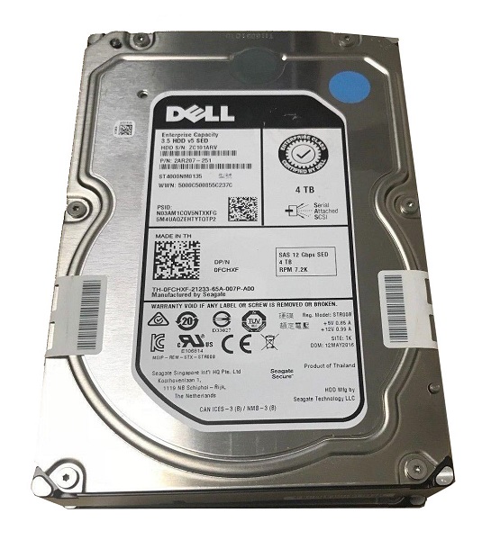 0KN0VX | Dell 4TB 7200RPM SAS 12Gb/s 512n Self-Encrypting Hot-Pluggable 3.5-inch Hard Drive