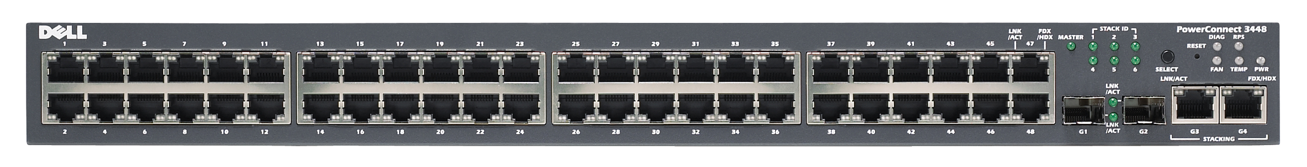 0UF089 | Dell PowerConnect 3448 48-Ports Managed L2 Stackable Switch