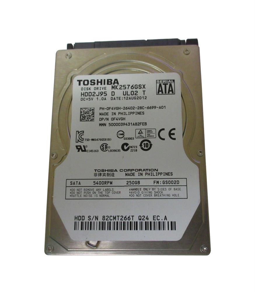0VXWV3 | Dell 250GB 5400RPM SATA 3Gbps 8MB Cache 2.5-inch Internal Hard Drive
