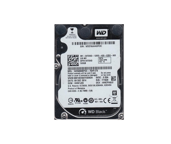 0XTDVD | Dell 500GB 7200RPM SATA 6Gb/s 8MB Cache 2.5-inch Hard Drive