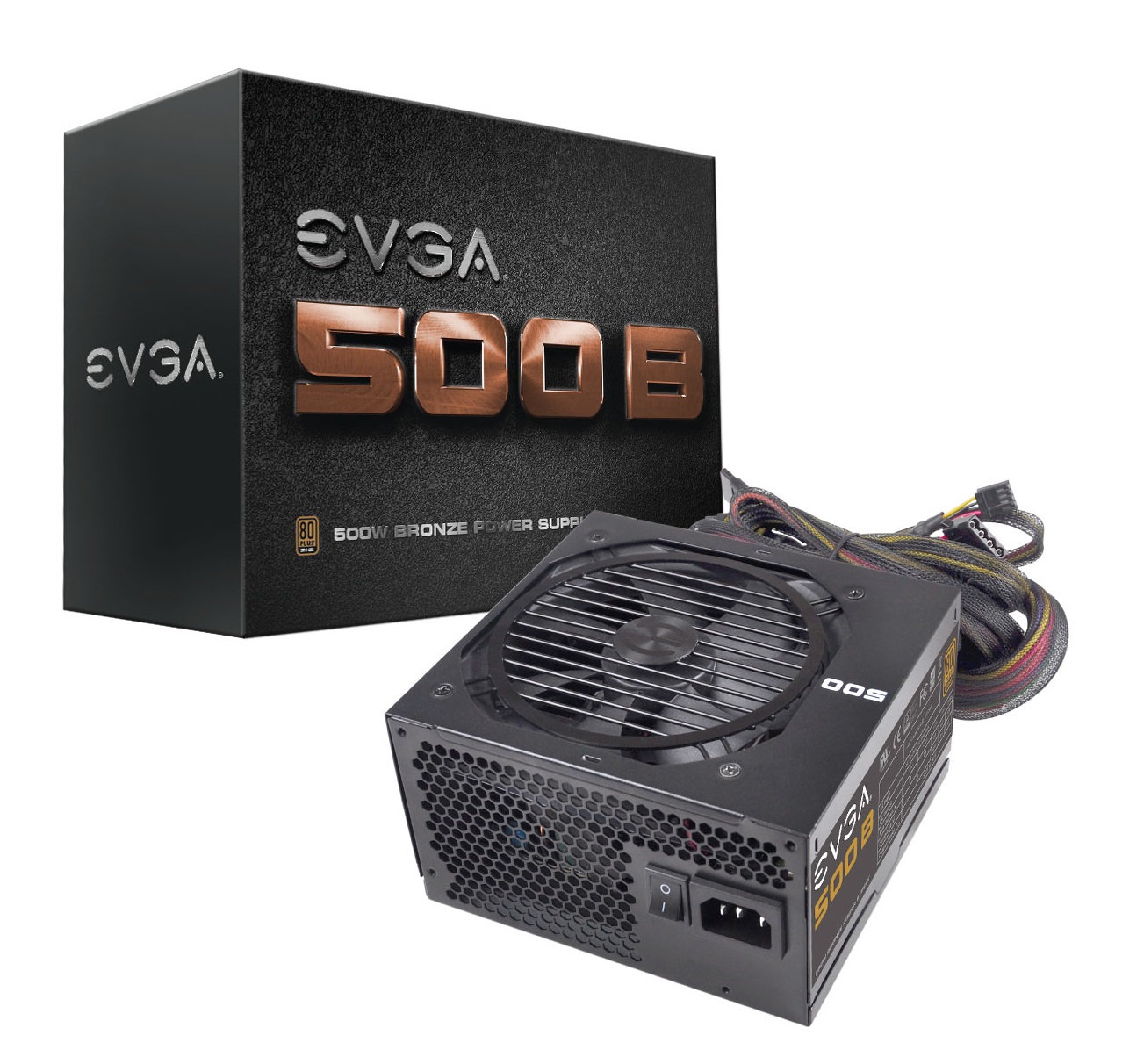 100-B1-0500-KR | EVGA 500-Watts 100-240VAC 80-PLUS Bronze Power Supply