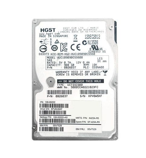 108-00222+A0 | NetApp 900GB 10000RPM SAS 6Gb/s 2.5-inch Hard Drive
