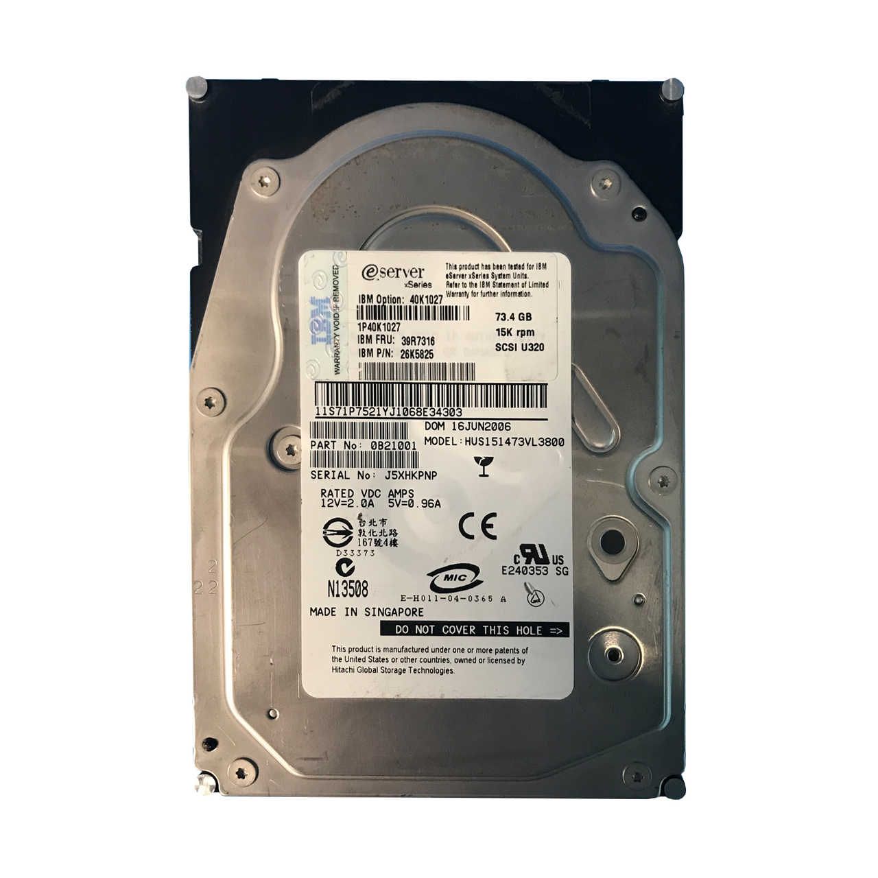 10K1027 | IBM 73GB 15000RPM SCSI 80-Pin 3.5-inch Hard Drive