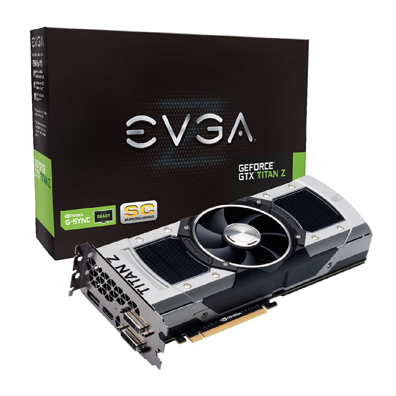 12G-P4-3992-KR | EVGA Nvidia GeForce GTX TITAN Z 12GB 768-Bit GDDR5 4096 x 2160 PCI Express 3 Graphics Card