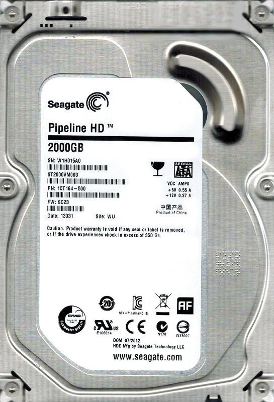 1CT164-500 | Seagate Pipeline HD 2TB 5900RPM SATA 6GB/s 64MB Cache 3.5-inch Hard Drive