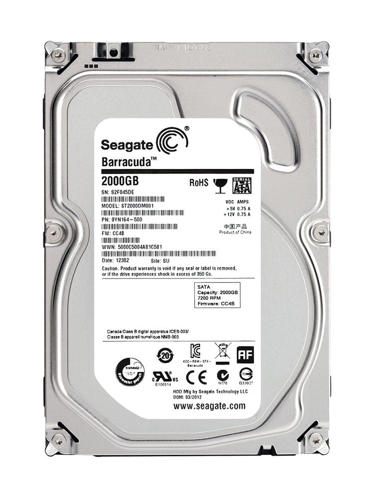 1ER164-570 | Seagate 2TB 7200RPM SATA 6 Gbps 3.5 64MB Cache Barracuda Hard Drive