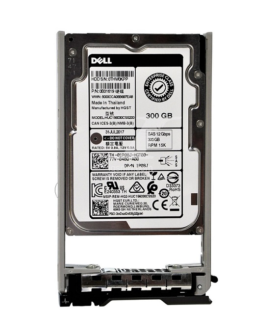 1P08J | Dell HGST 300GB 15000RPM SAS 12Gb/s 128MB Cache 512n 2.5-inch Enterprise Hard Drive
