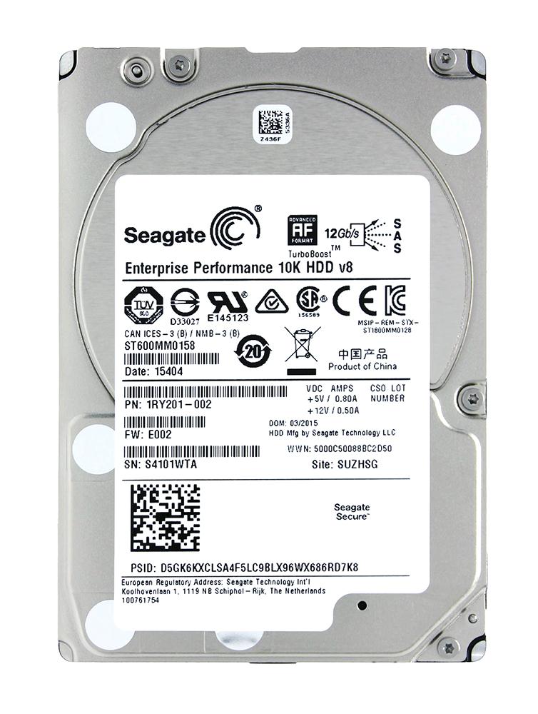 1RY201-002 | Seagate Enterprise Performance 10K.8 600GB 10000RPM SAS 12Gbps 128MB Cache 32GB SSD TurboBoost (512e) 2.5-inch Hybrid HDD