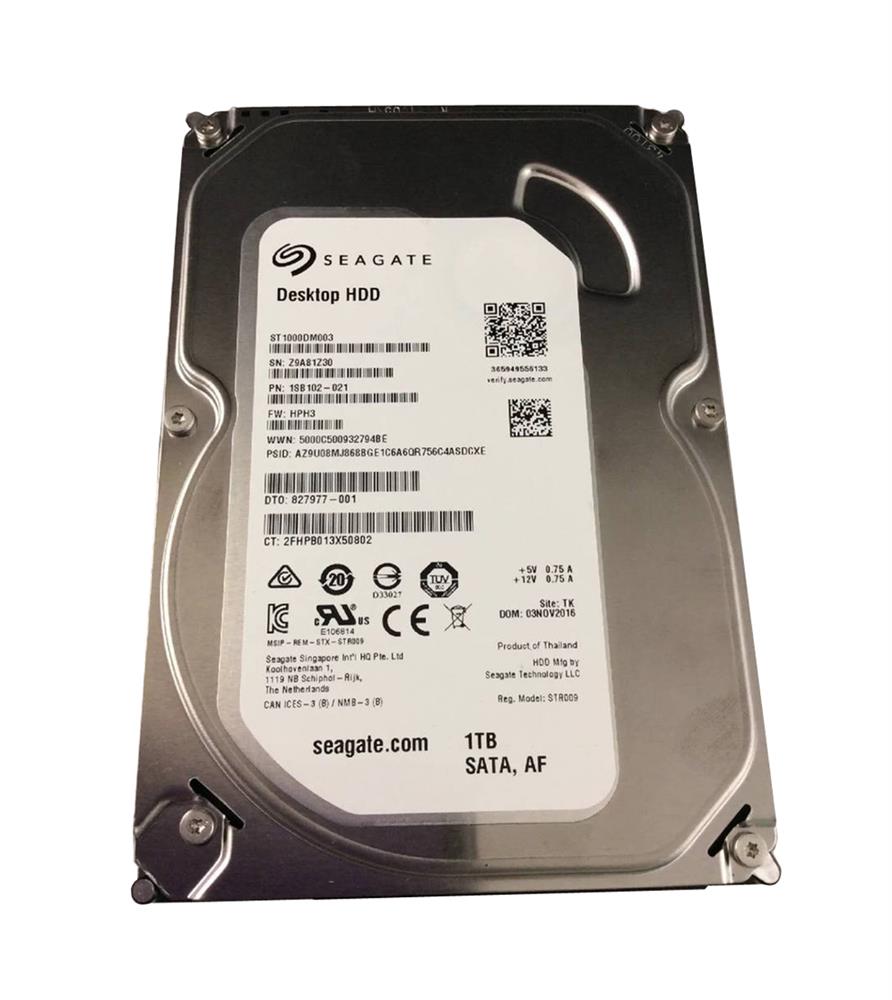 1SB102-021 | Seagate 1TB 7200RPM SATA 6 Gbps 3.5 64MB Cache Hard Drive 1SB102-021 | Seagate 1TB 7200RPM SATA 6 Gbps 3.5 64MB Cache Hard Drive