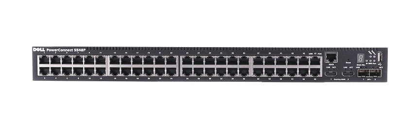 225-0850 | Dell PowerConnect 5548P 48-Ports Gigabit PoE 2-Ports 10G SFP+ Ethernet Switch