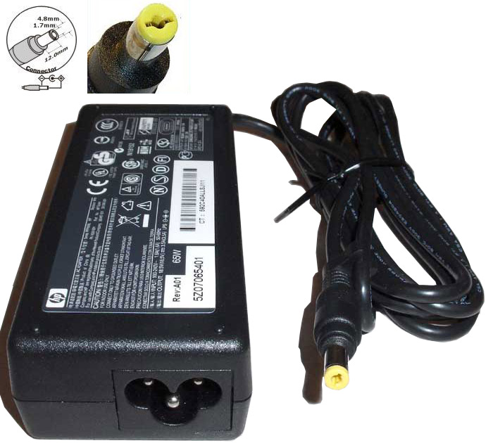 239704-001 | HP 65-Watts 18.5Volt AC Adapter for M2000 V2000 DV1000 without Power Cable