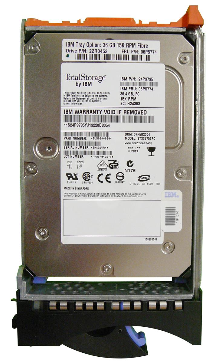 24P3735 | IBM 36.7GB 15000RPM Fibre Channel 2GB/s 8MB Cache 3.5-inch Hard Disk Drive