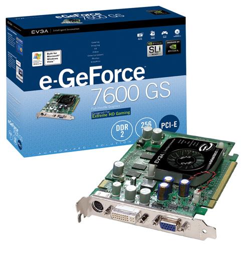 256-P2-N547-R1 | EVGA e-GeForce 7600GS 256MB 128-Bit DDR2 PCI Express x16 DVI/ D-Sub/ HDTV/ S-Video Out/ SLI Support Video Graphics Card w/ Fan
