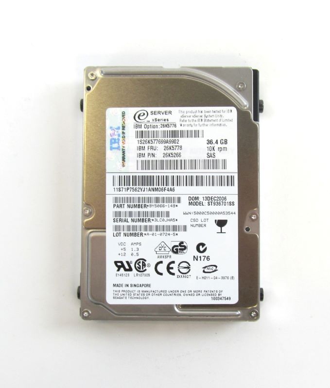 26K5266 | IBM 36GB 10000RPM SAS 3Gb/s 2.5-inch Hard Drive