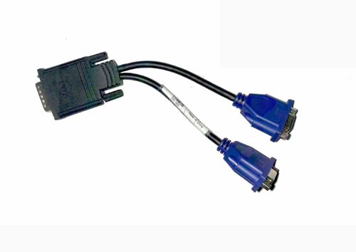 310-4469 | Dell 9-inch DMS-59 to Dual VGA Splitter Cable