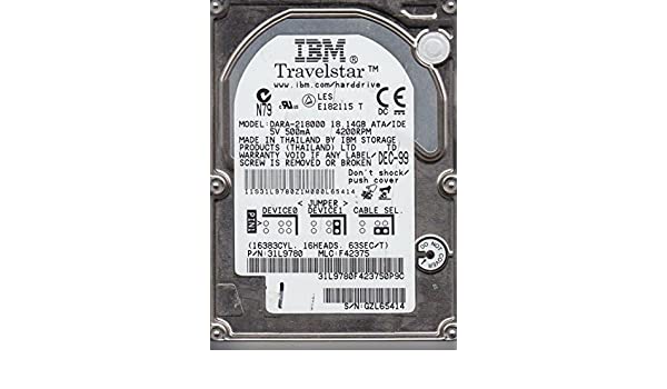 31L9800 | IBM 12GB 4200RPM ATA 66 2.5 512KB Cache Travelstar Hard Drive